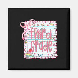 Coquette Girly Pink Bow Third Grade Teacher Ck To Magnet