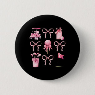 Coquette Golf Bows Preppy Cute Golfer Women Girls 6 Cm Round Badge