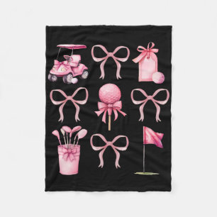 Coquette Golf Bows Preppy Cute Golfer Women Girls Fleece Blanket