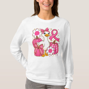 Coquette Goose Pink Ribbon Breast Cancer Awareness T-Shirt