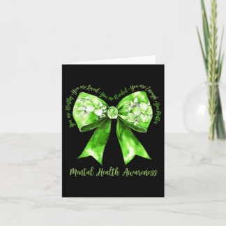 Coquette Green Bow Support Warrior Mental Health A Card