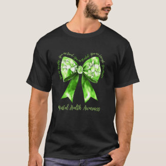 Coquette Green Bow Support Warrior Mental Health A T-Shirt