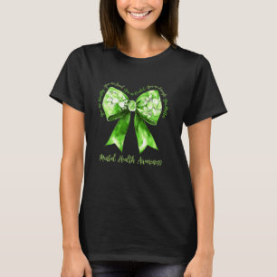 Coquette Green Bow Support Warrior Mental Health A T-Shirt