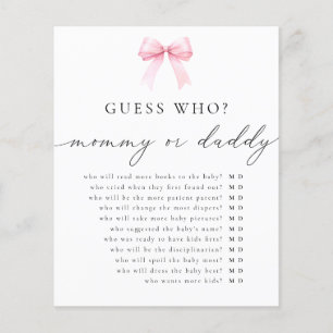 Coquette Guess Who Mummy or Daddy Baby Shower Game