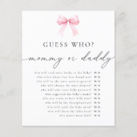 Coquette Guess Who Mummy or Daddy Baby Shower Game