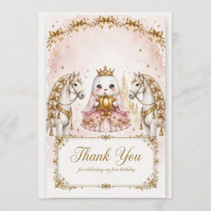 Coquette Halloween 1st Birthday Thank You Card