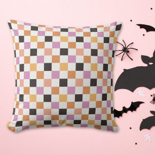 Coquette Halloween Party Chequerboard Chequered Cushion