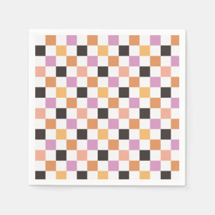 Coquette Halloween Party Chequerboard Chequered Napkin