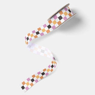 Coquette Halloween Party Chequerboard Chequered Satin Ribbon