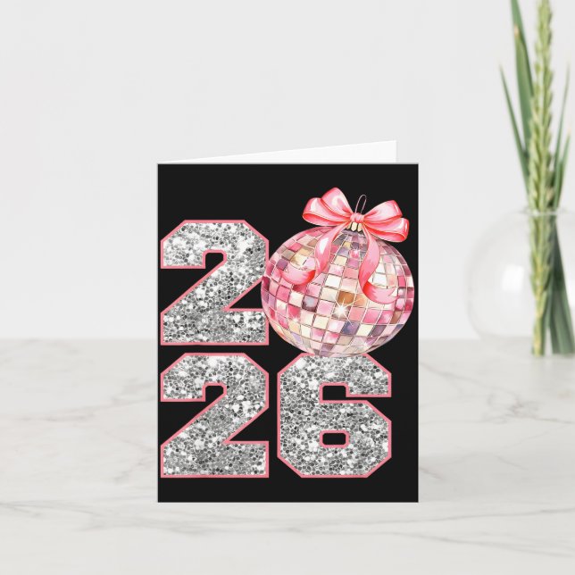 Coquette Happy New Year Party 2026 Family Women Gi Card (Front)