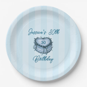 Coquette Heart Birthday Cake Paper Plate