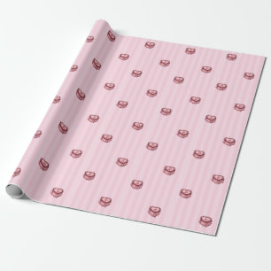 Coquette Heart Birthday Cake Wrapping Paper