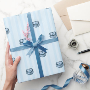 Coquette Heart Birthday Cake Wrapping Paper