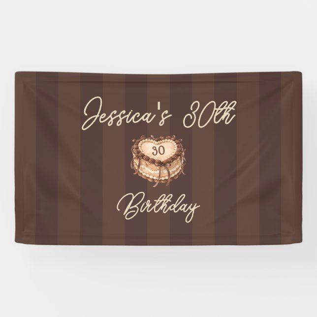 Coquette Heart Cake Banner (Horizontal)