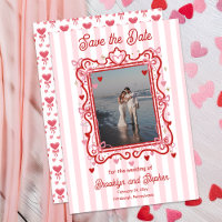 Coquette Hearts & Bows Wedding Save the Date