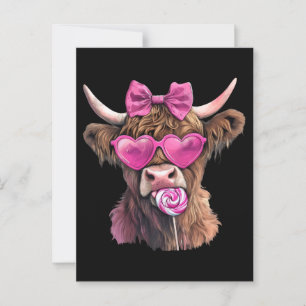 Coquette Highland Cow Bubblegum 2025 Postcard