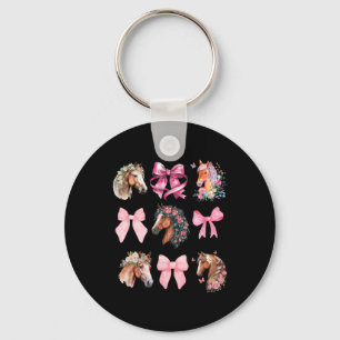 Coquette Horse Riding Wildflowers Equestrian Horse Key Ring