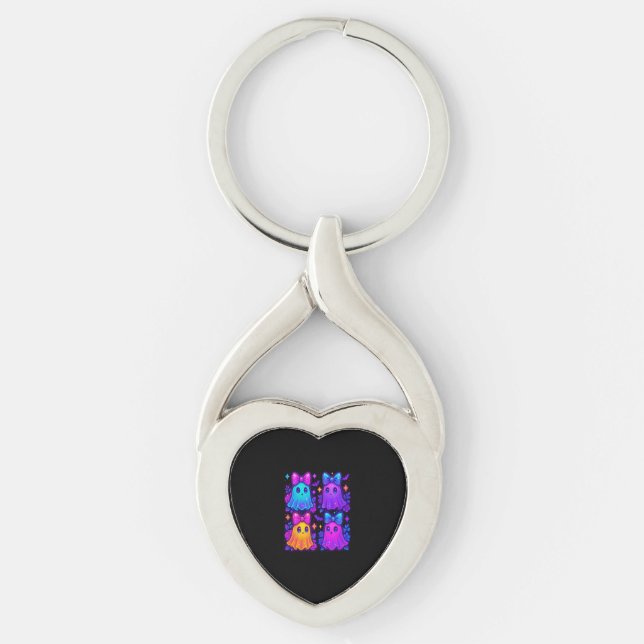 Coquette Iridescent Halloween Key Ring (Front)
