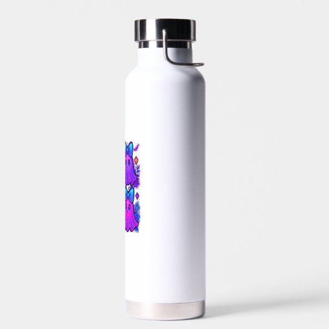 Coquette Iridescent Halloween Water Bottle (Left)