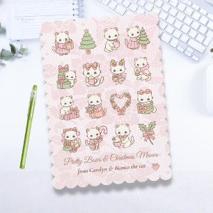 Coquette Kawaii Cat Christmas Card