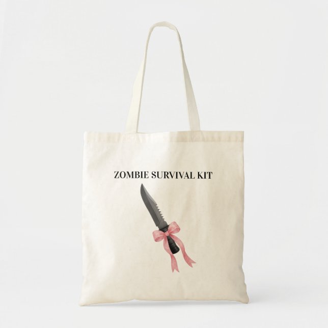 Coquette Knife Zombie Survival Kit Tote Bag (Front)