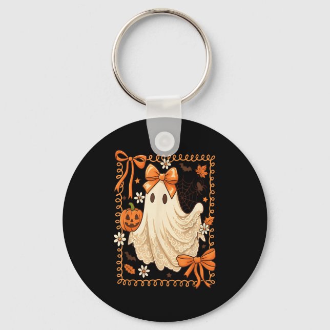Coquette Lace Ghost Boo In Boojee Halloween Soky S Key Ring (Front)