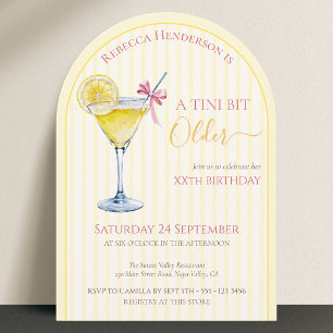 Coquette lemon cocktail A tini bit Older birthday Invitation