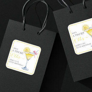 Coquette Lemon Cocktail A Tini Bit Older Birthday Square Sticker
