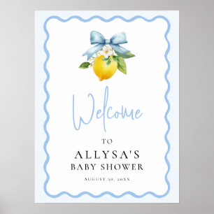 Coquette Lemon Italian Ciao Baby Shower Welcome Poster