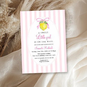 Coquette Lemon Pink Baby Shower Invitation
