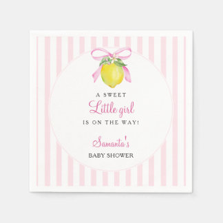 Coquette Lemon Pink Baby Shower Napkin