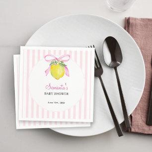 Coquette Lemon Pink Baby Shower Napkin