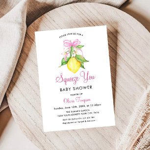 Coquette Lemon Squeeze You Baby Shower Invitation