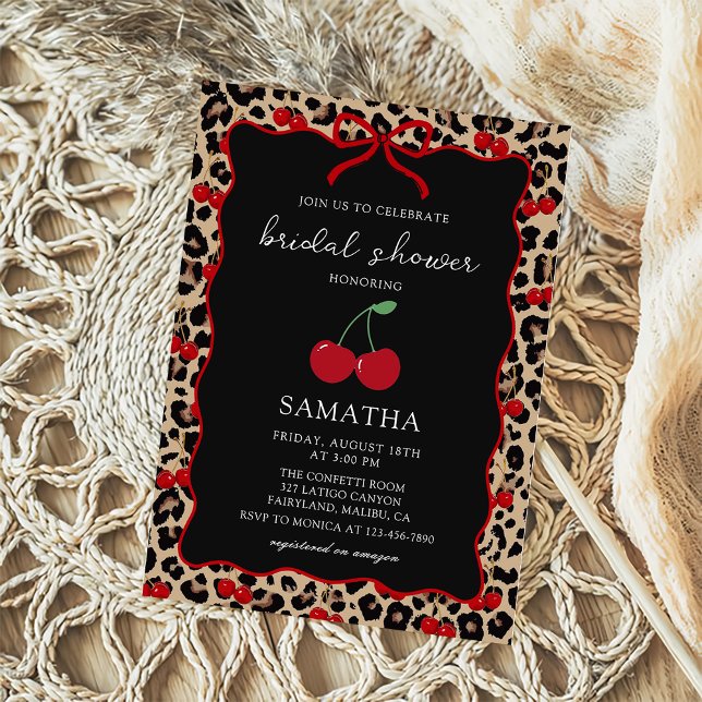 Coquette Leopard Cheetah Girl Birthday Invitation (Creator Uploaded)