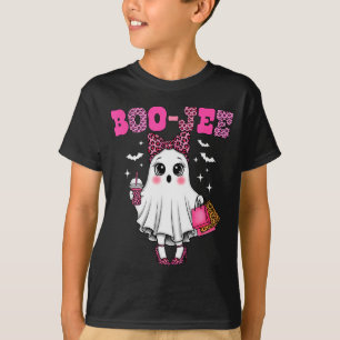 Coquette Leopard Ghost Coffee Boo-jee Halloween Bo T-Shirt