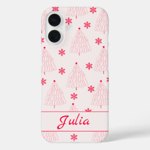 Coquette light Pink Christmas Tree  iPhone 16 Case