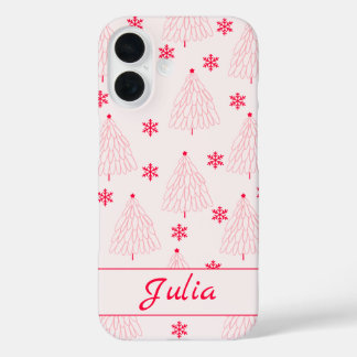 Coquette light Pink Christmas Tree iPhone 16 Case