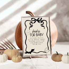 Coquette Little Boo Books for Baby sign Invitation