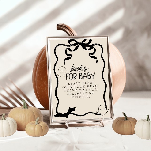 Coquette Little Boo Books for Baby sign Invitation (Coquette Little Boo Books for Baby sign)