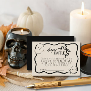 Coquette Little Boo bow Diaper Raffle Baby Shower Enclosure Card