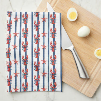 Coquette Lobsters & Starfish Tea Towel