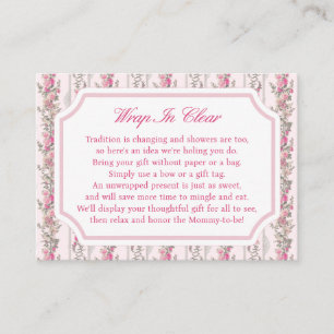 Coquette Love Shack baby Shower Wrap In Clear Enclosure Card