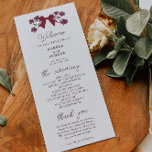 Coquette Magenta Bows Wedding Ceremony Program Programme<br><div class="desc">Coquette and rustic wedding program featuring hand drawn illustration of magenta bows and flowers. All the wedding ceremony information and the wedding party's name listed on this program.</div>