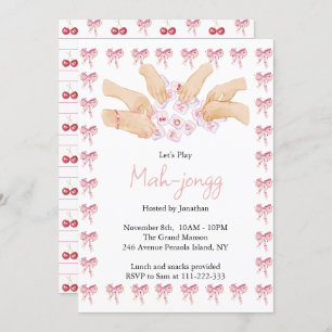 Coquette Mahjong Party Invitation