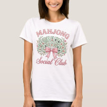 Coquette Mahjong Social Club T-Shirt with Bow