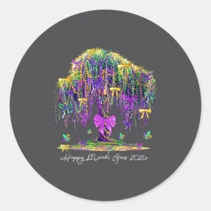 Coquette Mardi Gras 2026 Beads Tree Carnival New O Classic Round Sticker