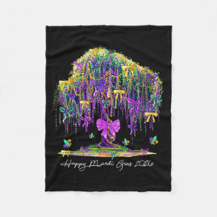 Coquette Mardi Gras 2026 Beads Tree Carnival New O Fleece Blanket