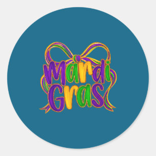 Coquette Mardi Gras 2026 Festival New Orleans Wome Classic Round Sticker