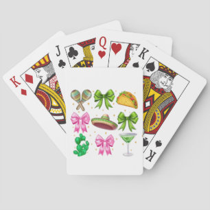 Coquette Mardi Gras Bow Fleur De Lis Mask Fat Tues Playing Cards