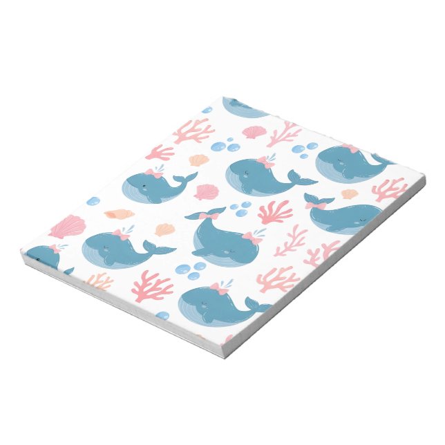 Coquette Marine Life -Blue Whale Notepad (Rotated)